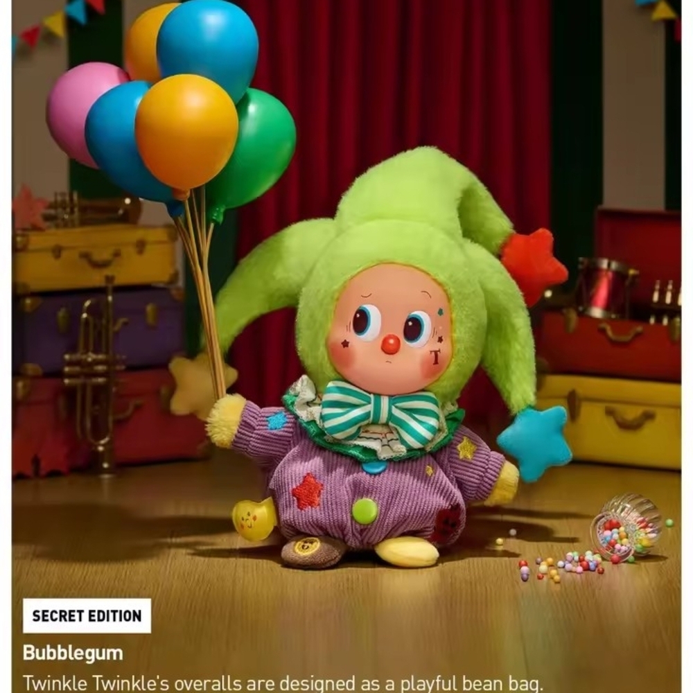 Bubblegum Twinkle Twinkle Jester Plush with Balloons